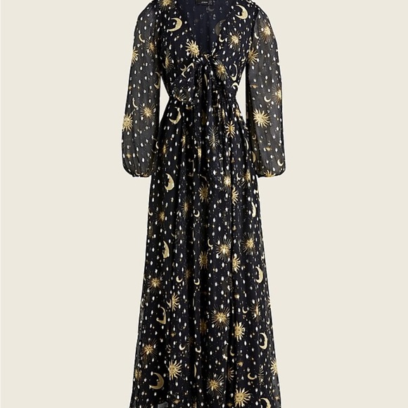 J.Crew Tie-front Lurex® dress in celestial print - Picture 1 of 5